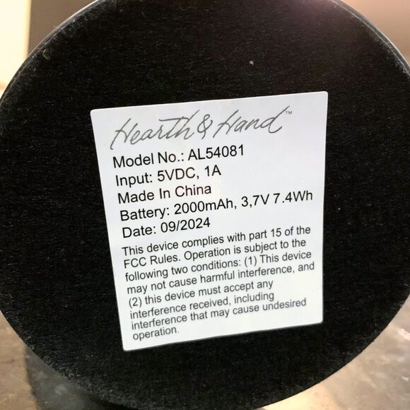 Hearth & and Hand Magnolia Black Fluted Metal Rechargeable Library Table Lamp - Picture 6 of 6